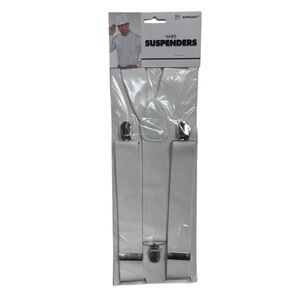 Amscan adult white colored suspenders brand new in packaging never worn or used!
